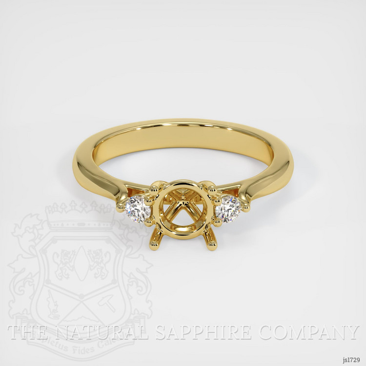 18K Yellow Gold Three Stone Ring Setting