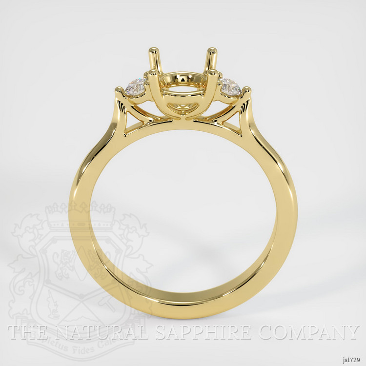 18K Yellow Gold Three Stone Ring Setting