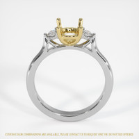 14K Yellow & White Three Stone Ring Setting Image