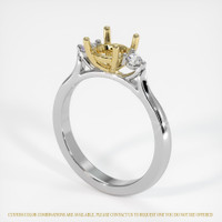 18K Yellow & White Three Stone Ring Setting Image