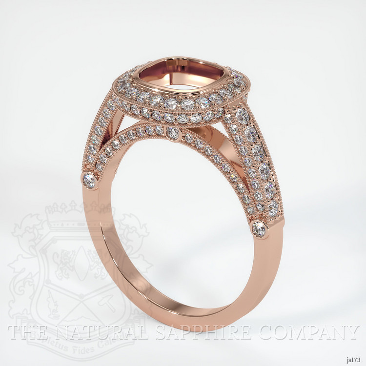14K Rose Gold Pave Ring Setting