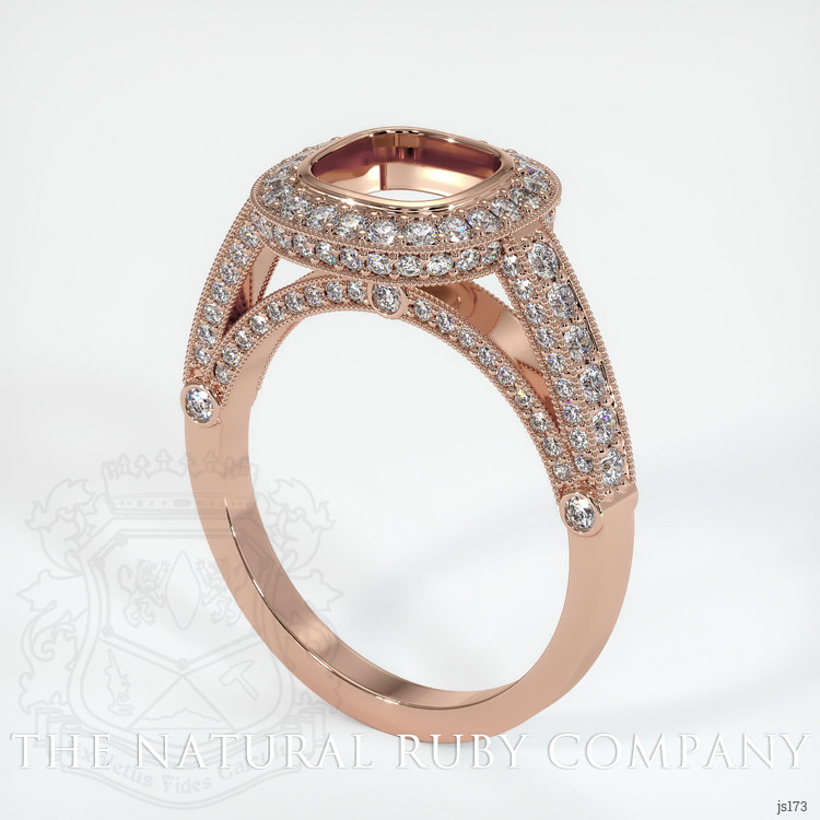14K Rose Gold Pave Ring Setting