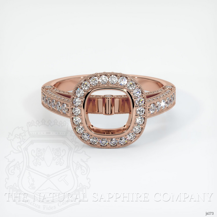 14K Rose Gold Pave Ring Setting