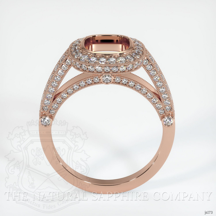 14K Rose Gold Pave Ring Setting