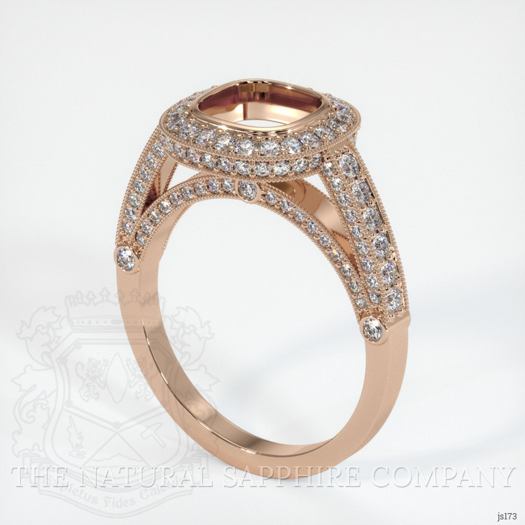 18K Rose Gold Pave Ring Setting