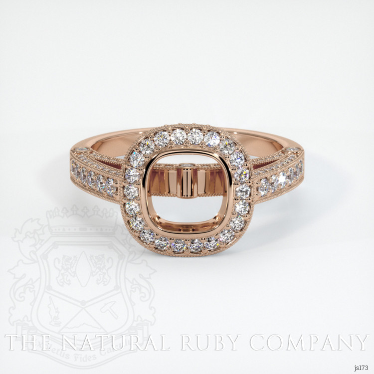 18K Rose Gold Pave Ring Setting