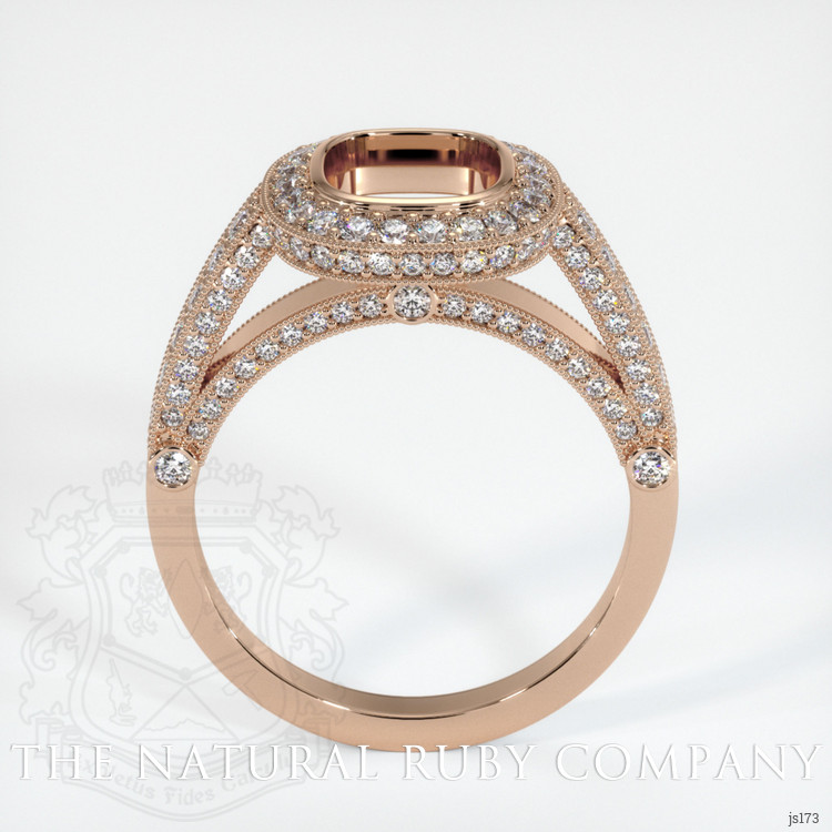 18K Rose Gold Pave Ring Setting