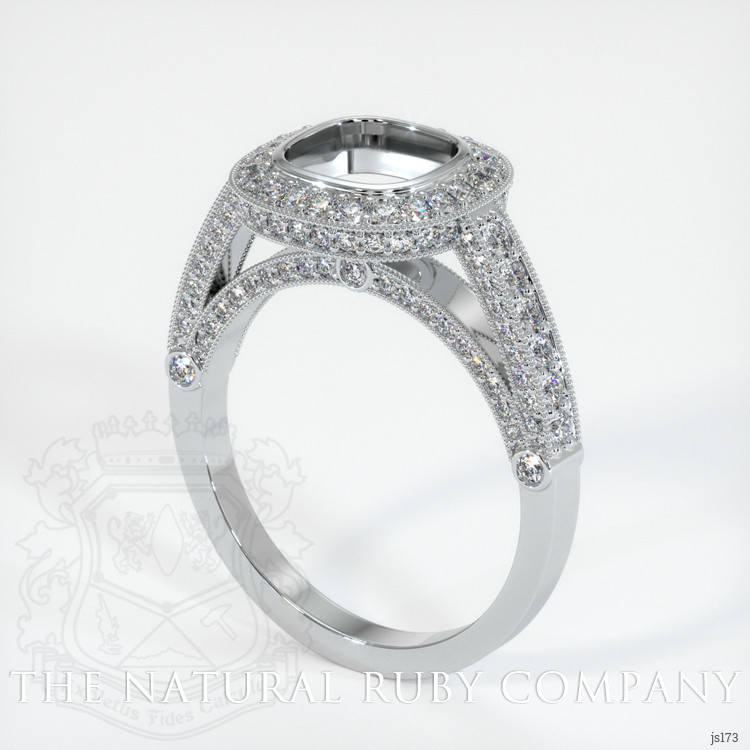 14K White Gold Pave Ring Setting