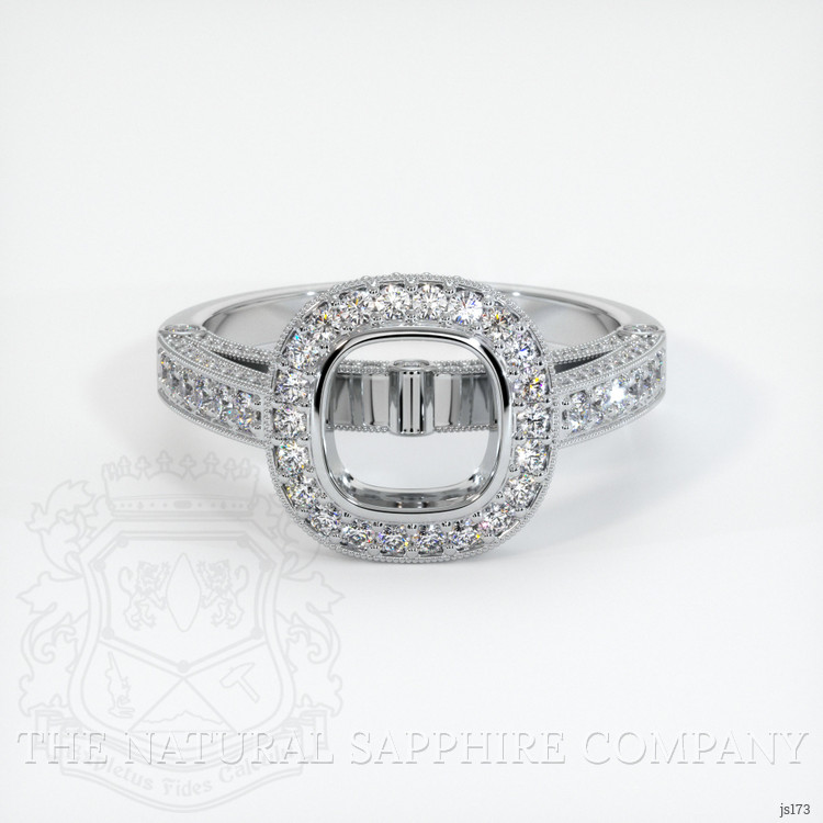 14K White Gold Pave Ring Setting