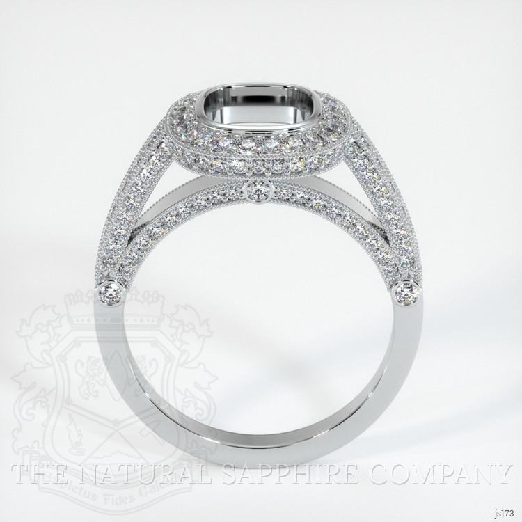 14K White Gold Pave Ring Setting