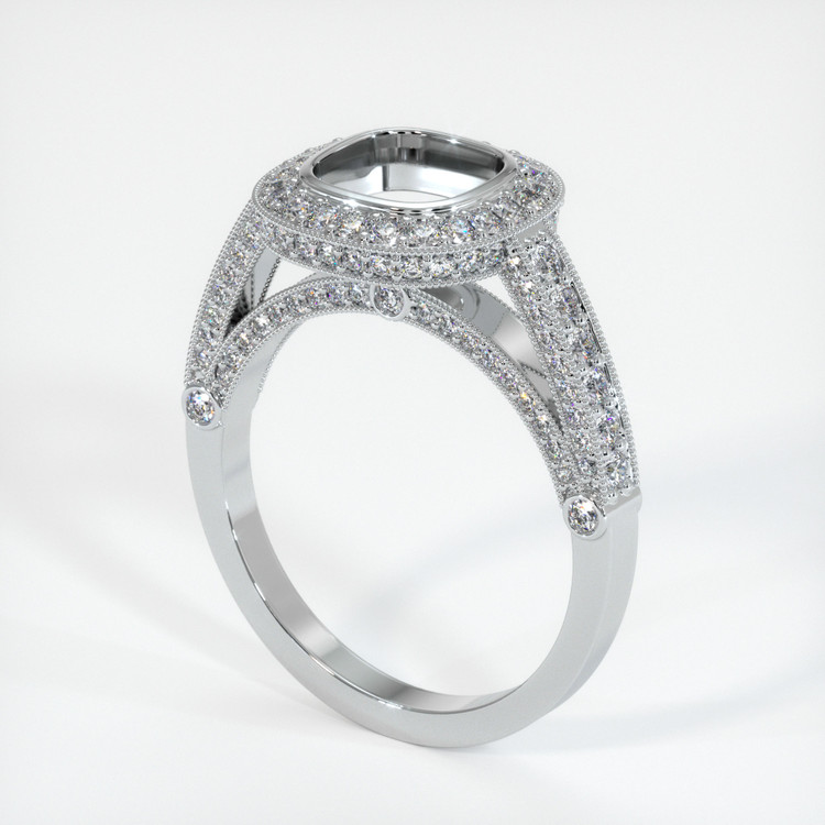18K White Gold Pave Ring Setting