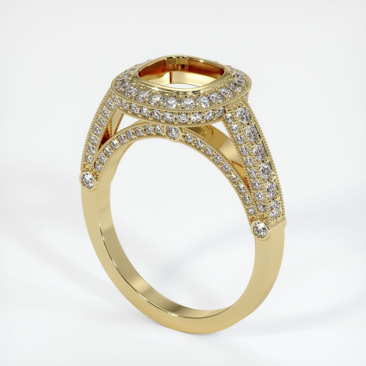 14K Yellow Gold Pave Ring Setting