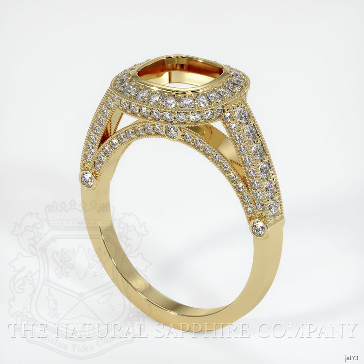 14K Yellow Gold Pave Ring Setting