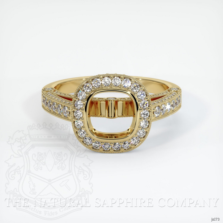 14K Yellow Gold Pave Ring Setting