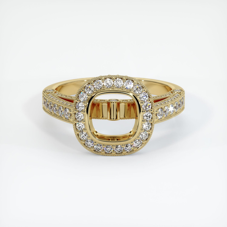14K Yellow Gold Pave Ring Setting