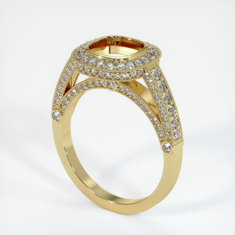 18K Yellow Gold Pave Ring Setting