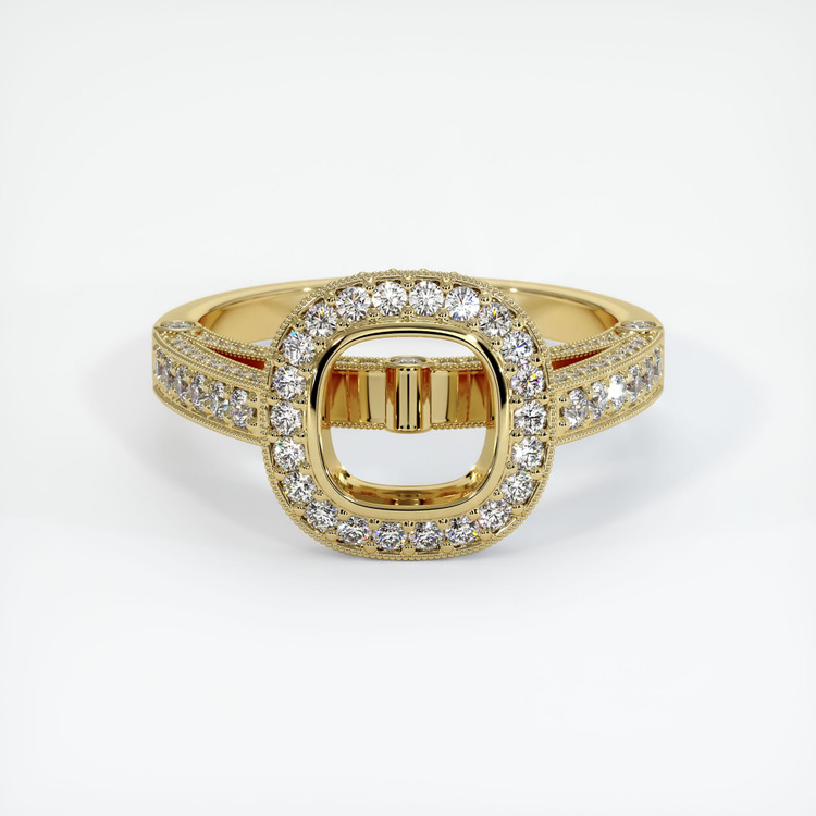 18K Yellow Gold Pave Ring Setting