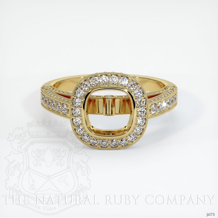18K Yellow Gold Pave Ring Setting