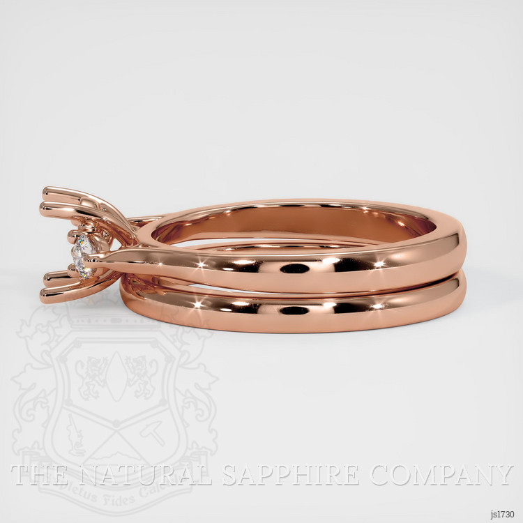 14K Rose Gold Three Stone Ring Setting