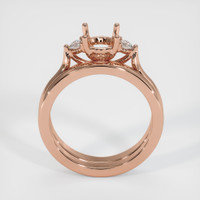 14K Rose Gold Three Stone Ring Setting Image