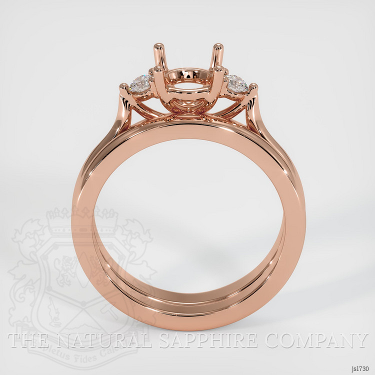 14K Rose Gold Three Stone Ring Setting