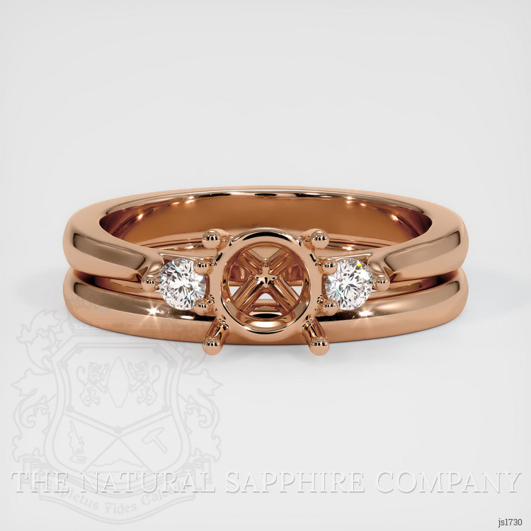 18K Rose Gold Three Stone Ring Setting