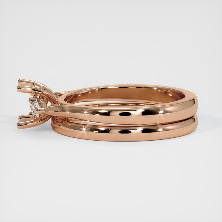 18K Rose Gold Three Stone Ring Setting