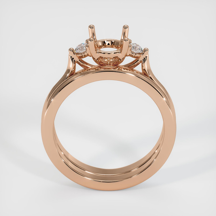 18K Rose Gold Three Stone Ring Setting