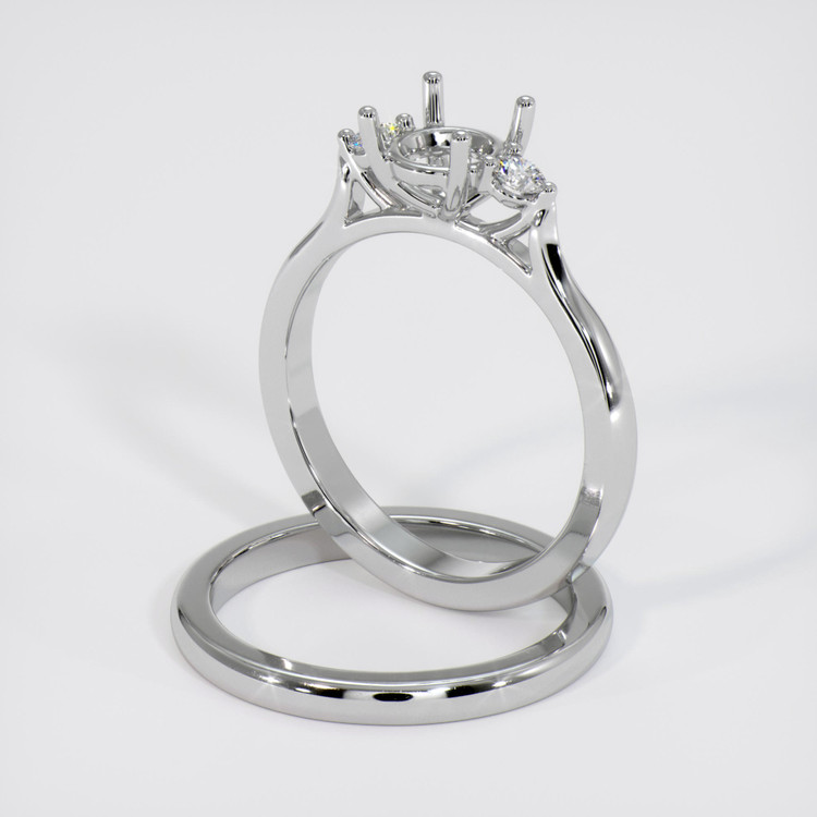 Silver Three Stone Ring Setting