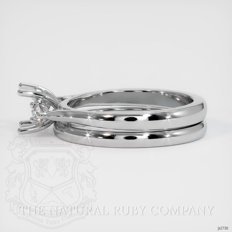 14K White Gold Three Stone Ring Setting