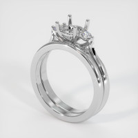 18K White Gold Three Stone Ring Setting Video