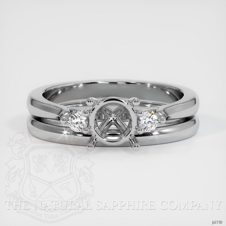 18K White Gold Three Stone Ring Setting