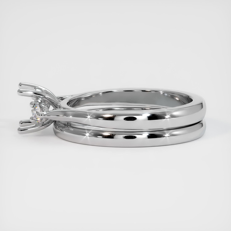 18K White Gold Three Stone Ring Setting
