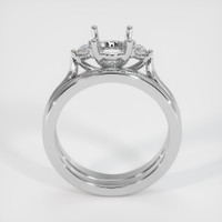 18K White Gold Three Stone Ring Setting Image
