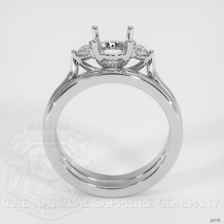 18K White Gold Three Stone Ring Setting