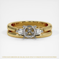 14K White & Yellow Three Stone Ring Setting Image