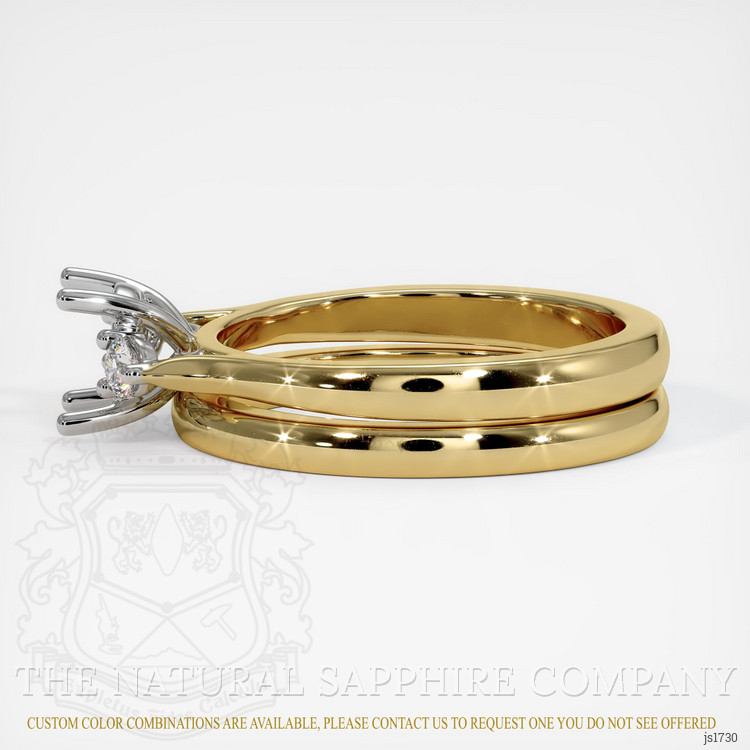 14K White & Yellow Three Stone Ring Setting