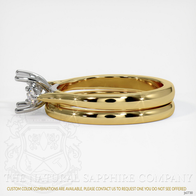 14K White & Yellow Three Stone Ring Setting