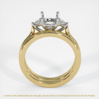 14K White & Yellow Three Stone Ring Setting Image