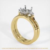 18K White & Yellow Three Stone Ring Setting Video