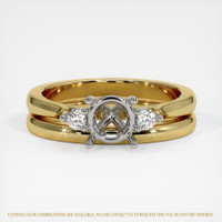 18K White & Yellow Three Stone Ring Setting Image