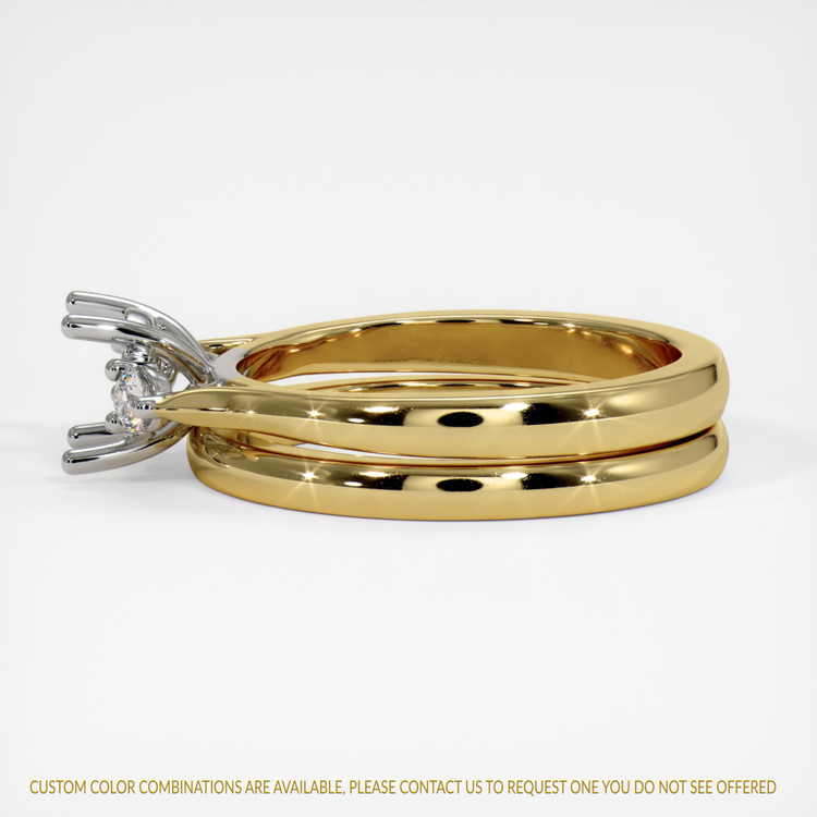 18K White & Yellow Three Stone Ring Setting