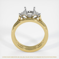 18K White & Yellow Three Stone Ring Setting Image