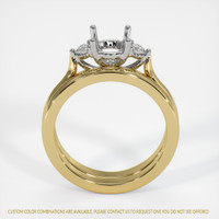 18K White & Yellow Three Stone Ring Setting Image