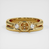 10K Yellow Gold Three Stone Ring Setting Image