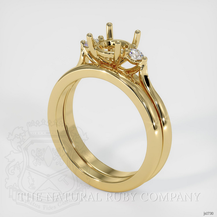 14K Yellow Gold Three Stone Ring Setting