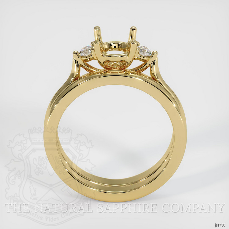 14K Yellow Gold Three Stone Ring Setting