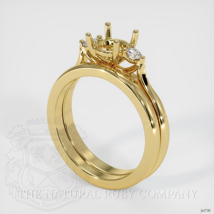 18K Yellow Gold Three Stone Ring Setting