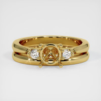 18K Yellow Gold Three Stone Ring Setting Image