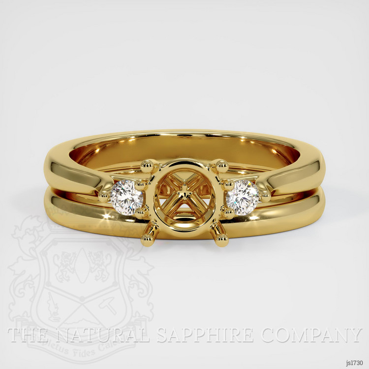 18K Yellow Gold Three Stone Ring Setting